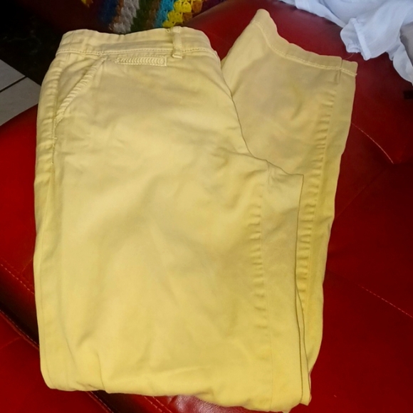 Pilcro and the Letterpress Anthropologie Mustard Yellow khaki pants, sz 26 - Picture 4 of 13